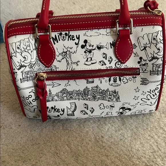 Dooney & Burke Disney Satchel Purse Red and White - Picture 5 of 5